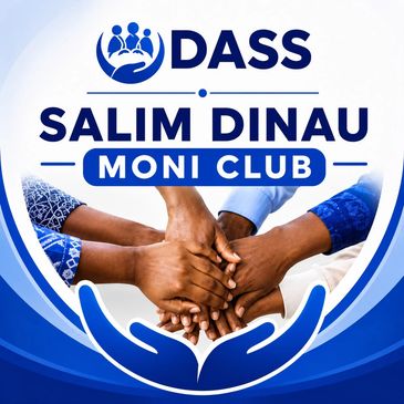 Logo of Salim Dinau Moni Club with hands joined together.