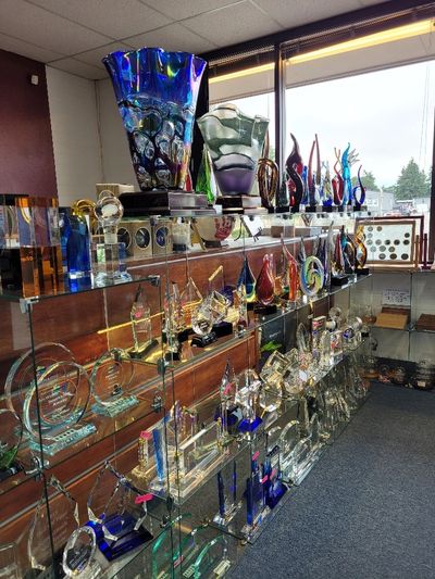 glass, art glass and crystal - our in-store display