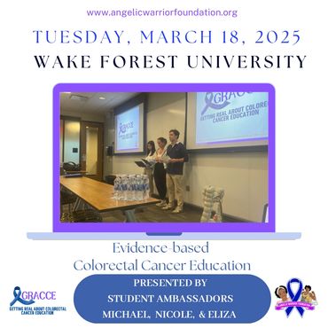 Project Gracce presentation on campus of Wake Forest University on March 18