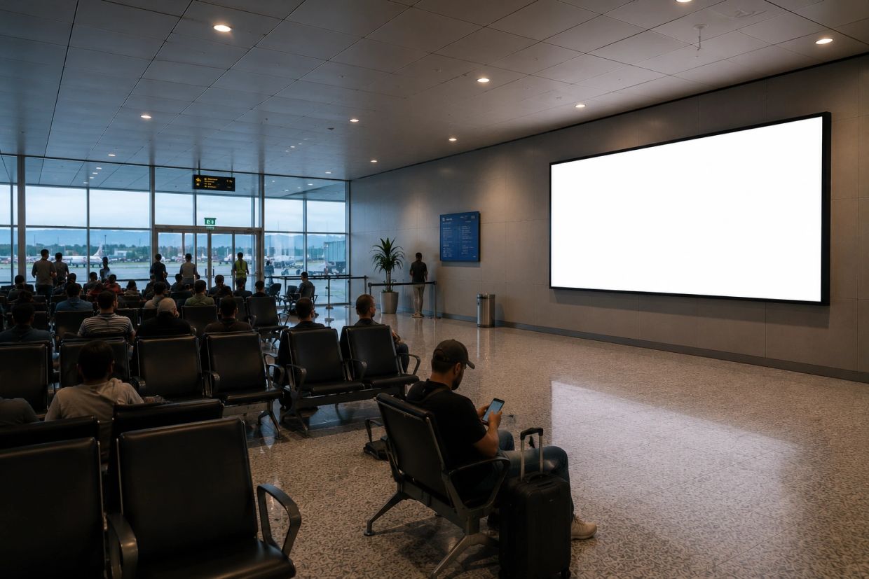 Painel de LED no Aeroporto Internacional de Confins CNF