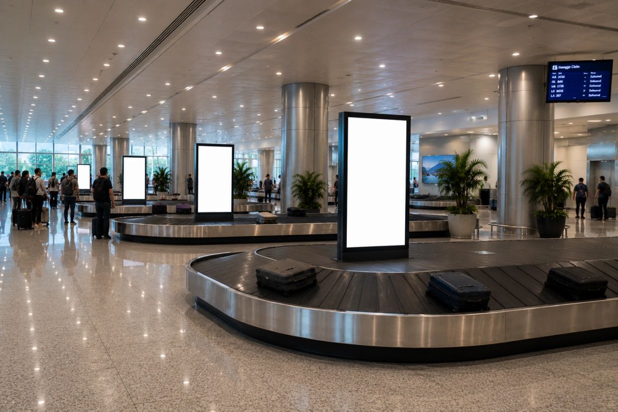 Painéis de LED DOOH no Aeroporto de Natal com inventário de mídia OOH para agências e planners