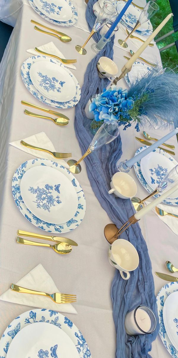 bridal shower table scape dinner party brunch