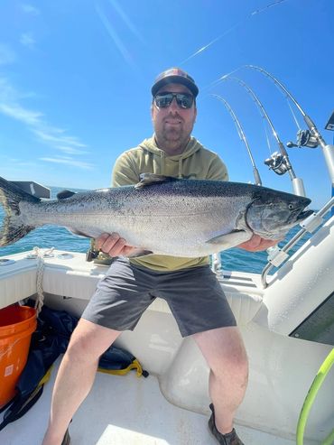 Lake Michigan salmon fishing trout fishing charter boats Port Washington fishing charters Ninja 