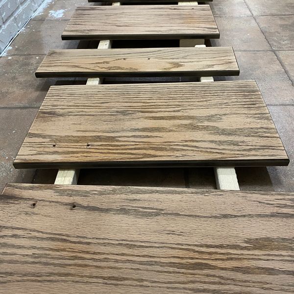 Sanded and painted the old cabinet doors and drawers
