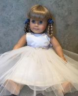 American Girl Doll in Flower girl dress to match flower girl