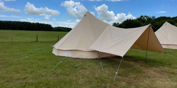 Image of a Bell Tent for hire at Lepe Meadows Campsite in the New Forest.