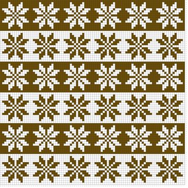 Nordic mosaic mural of repeating snowflakes