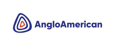 Anglo American logo with blue and red triangular design.