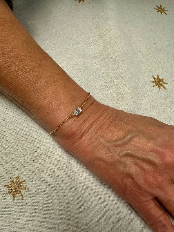 14 K Gold Filled Bracelet with CZ Connector