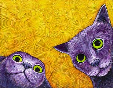goofy cats painting