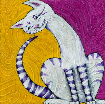 fun painting of a cat