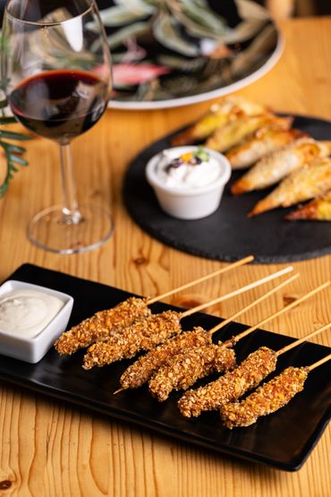 Brochetas de gambón al curry con alioli de wasabi
RESTAURANTE 11
El Álamo / Madrid