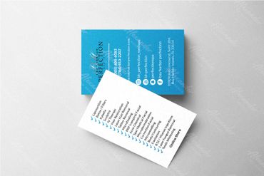 Blue and white business card design