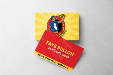 Business card design for a restaurant