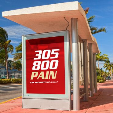 An advertisement on the waiting shed