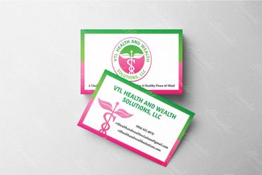 Business card design for a health center