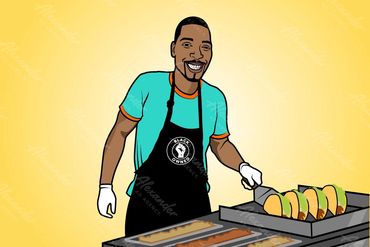 Cartoon Illustration of a cook