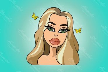 Cartoon Illustration of a blonde woman