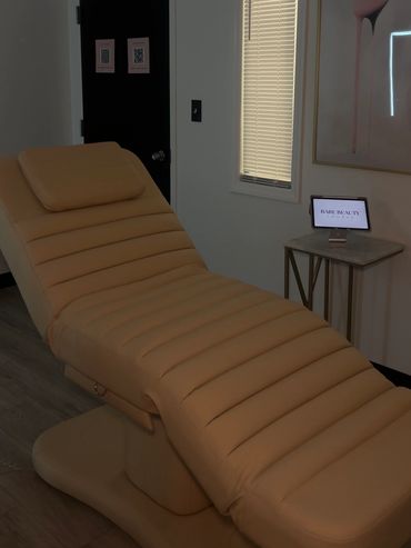 Electric waxing bed at professional Brazilian and body waxing studio in Commack, Suffolk County LI.