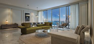 Luxus Wohnzimmer in Miami Beach 2020.