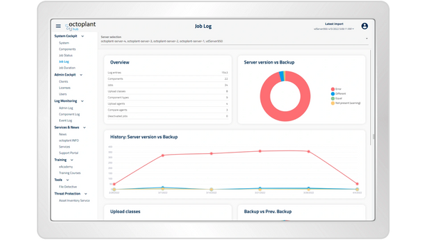 octoplant-job-log-job-analysis-interactive-filtering-equal-different-error-history-of-jobs