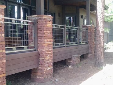 Steel deck railing with wire mesh, Flagstaff AZ