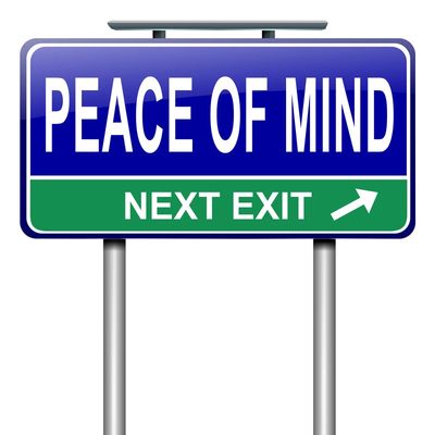 "Peace of Mind" road sign
