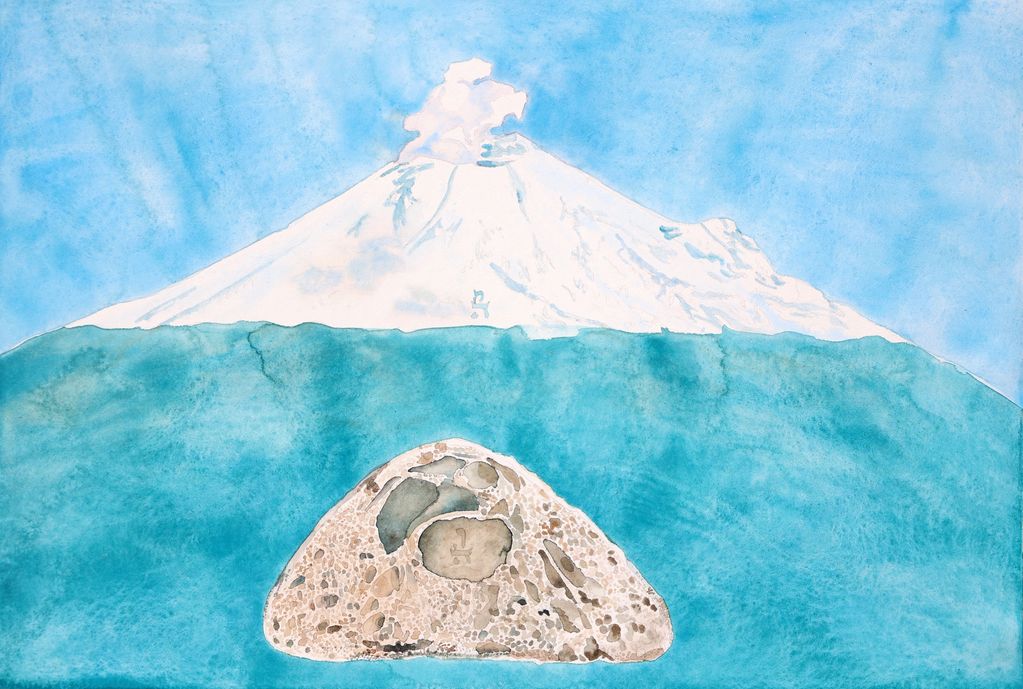 Volcán y pan de masa madre.
Volcano and sourdough.
Acuarela. Watercolor.