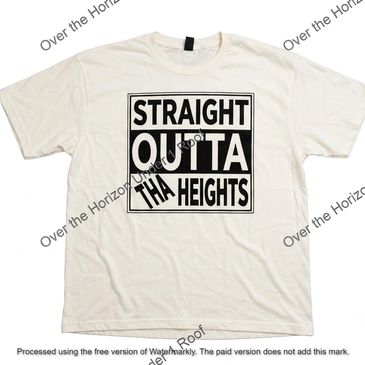 White T-shirt with text design.