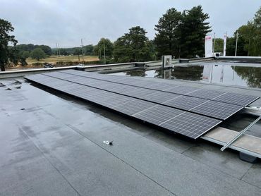 Solar PV Panel Installation on a commercial rooftop in Suffolk by Enietherm