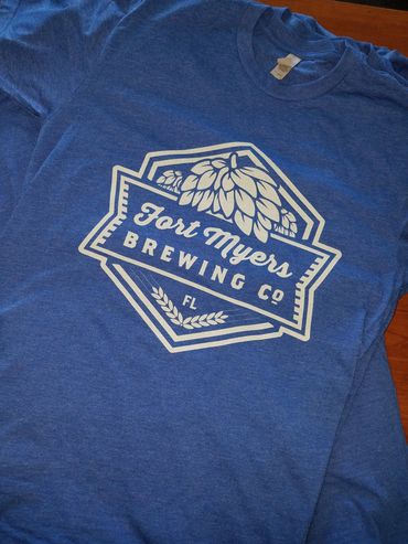 Custom screen-printed t-shirt for Fort Myers Brewery, done be Brand 1 Ink.