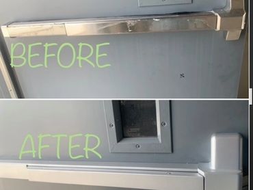 Commercial Security Push Bar installation, Exit Device, Panic Device for business, commerical doors