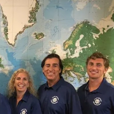 Amanda Huber, Jef 'El Jefe' Huber, Lance Huber - Staff in Map Room at Club Cruise Offices