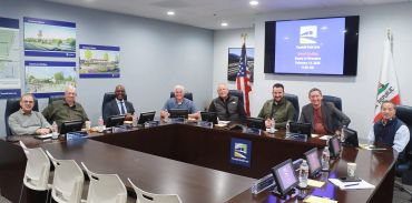 Mayor Dutrey participating in a board meeting of Foothill Gold Line Construction Authority.