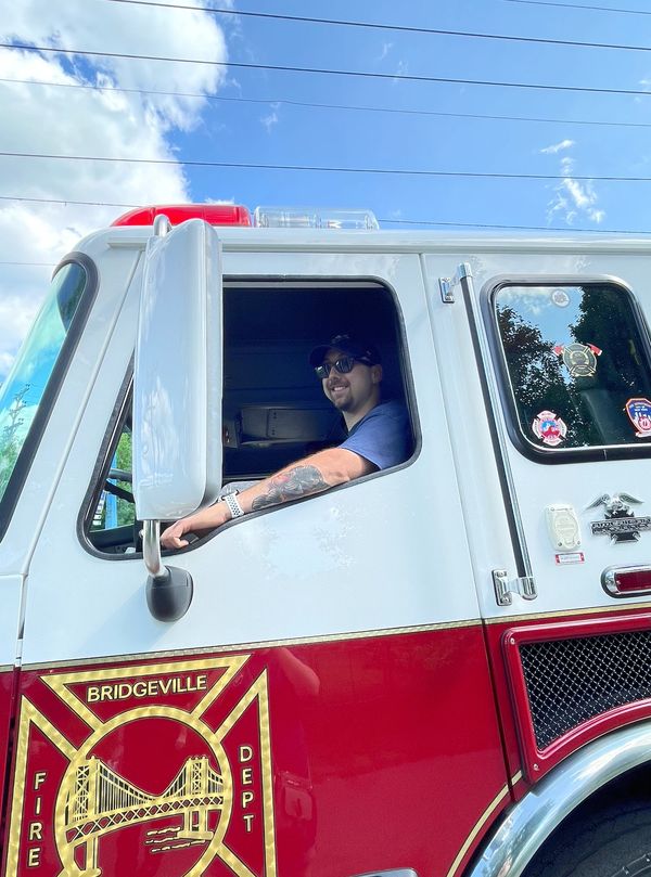 Firefighter Drew at 2022 McSummerfest