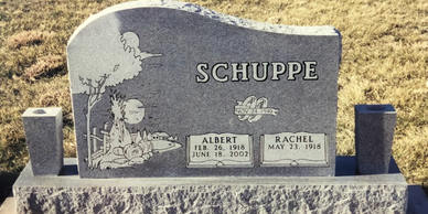 Tombstone for Albert and Rachel Schuppe.