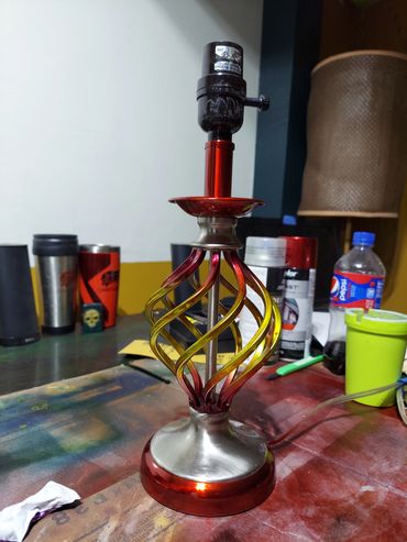 Lamp painted in Kandy paints