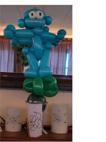 cup with balloon Robot twisted on top