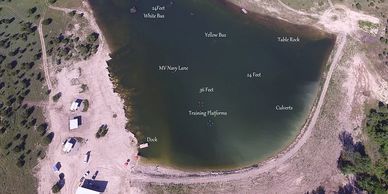 Areal view of Twin Vee Key scuba park.