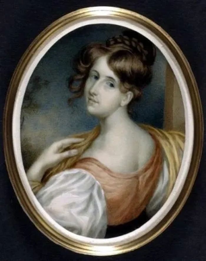 Miniature portrait of Mrs. Elizabeth Gaskell [nee Stevenson] by William John Thomson.