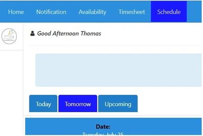 MyFLC app Schedule view