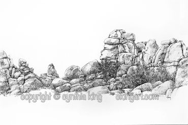 This drawing is of a well known area of Joshua Tree National Park.