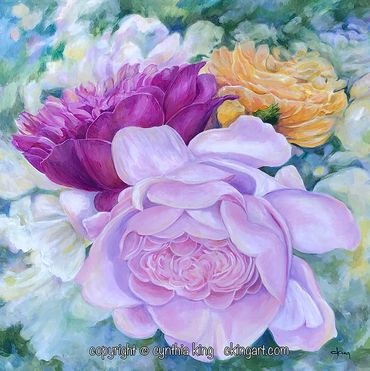 #roses,#heritage roses,#pink rose,#flower painting, #acrylic painting, #garden roses