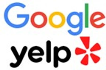 reviews on Google and yelp