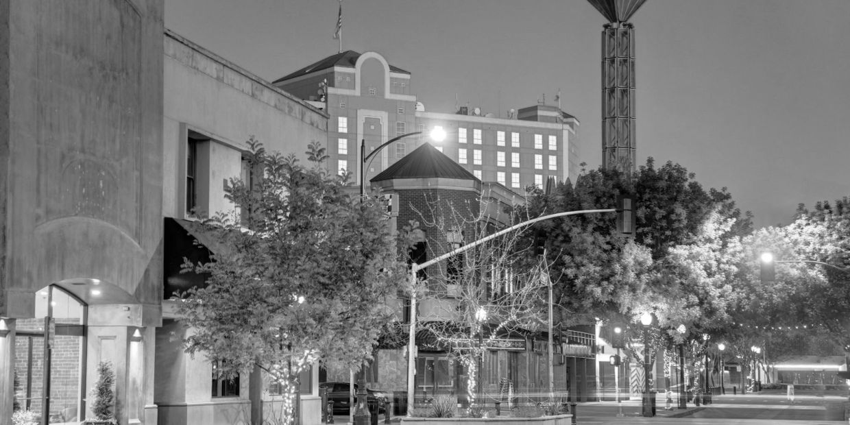 Downtown Modesto in Stanislaus County, California.