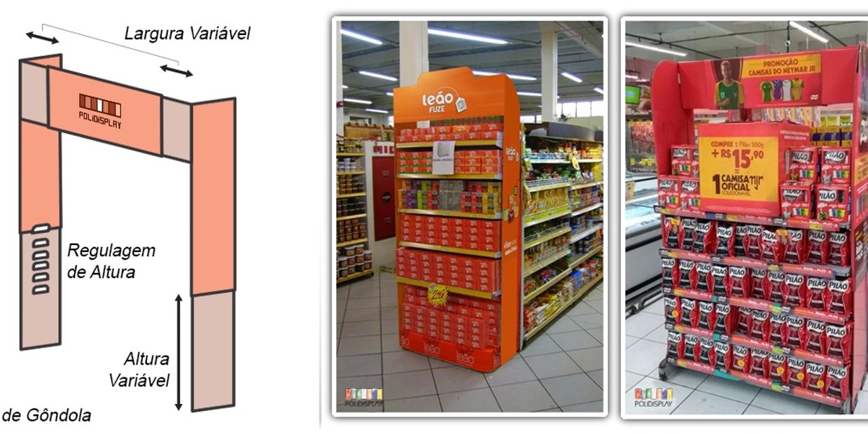 Display Ponta de Gôndola de papelão para comunicação no pdv