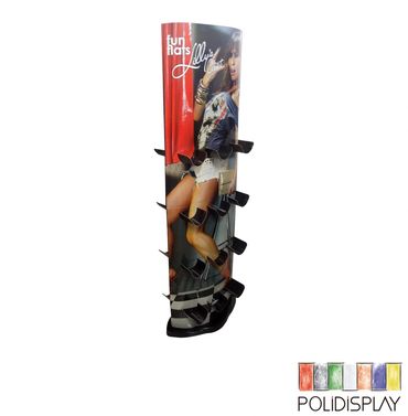 Display de Chão Elíptico Automático Expositor de papelão para Calçados no pdv