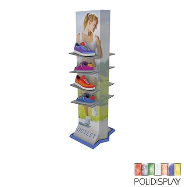 Display de Chão Automático Expositor de papelão para Calçados no pdv