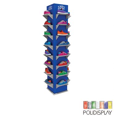 Display de Chão Automático Expositor de papelão para Calçados no pdv