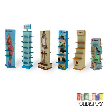 Display de Chão Automático Expositor de papelão para Calçados no pdv